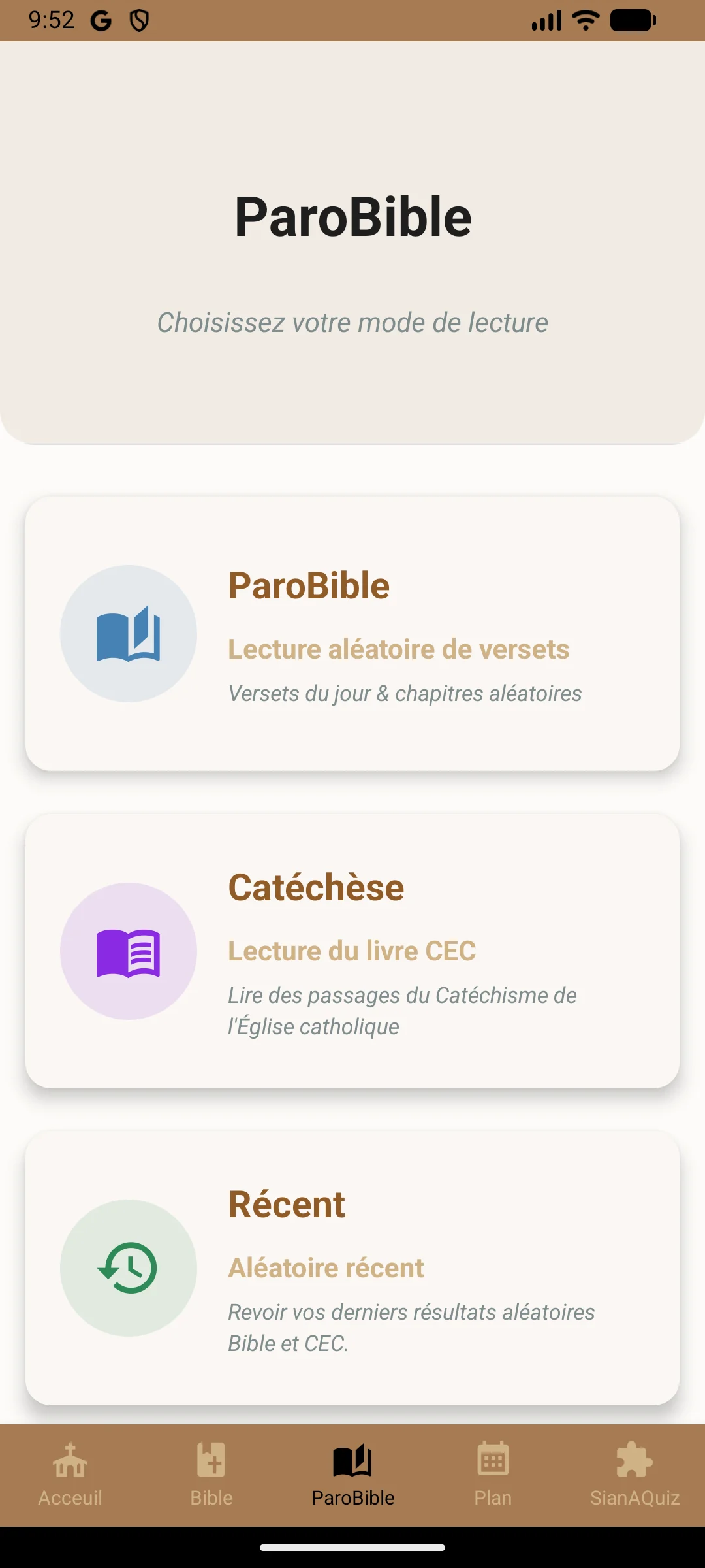 ORHAR — Écrans de l’application ORHAR